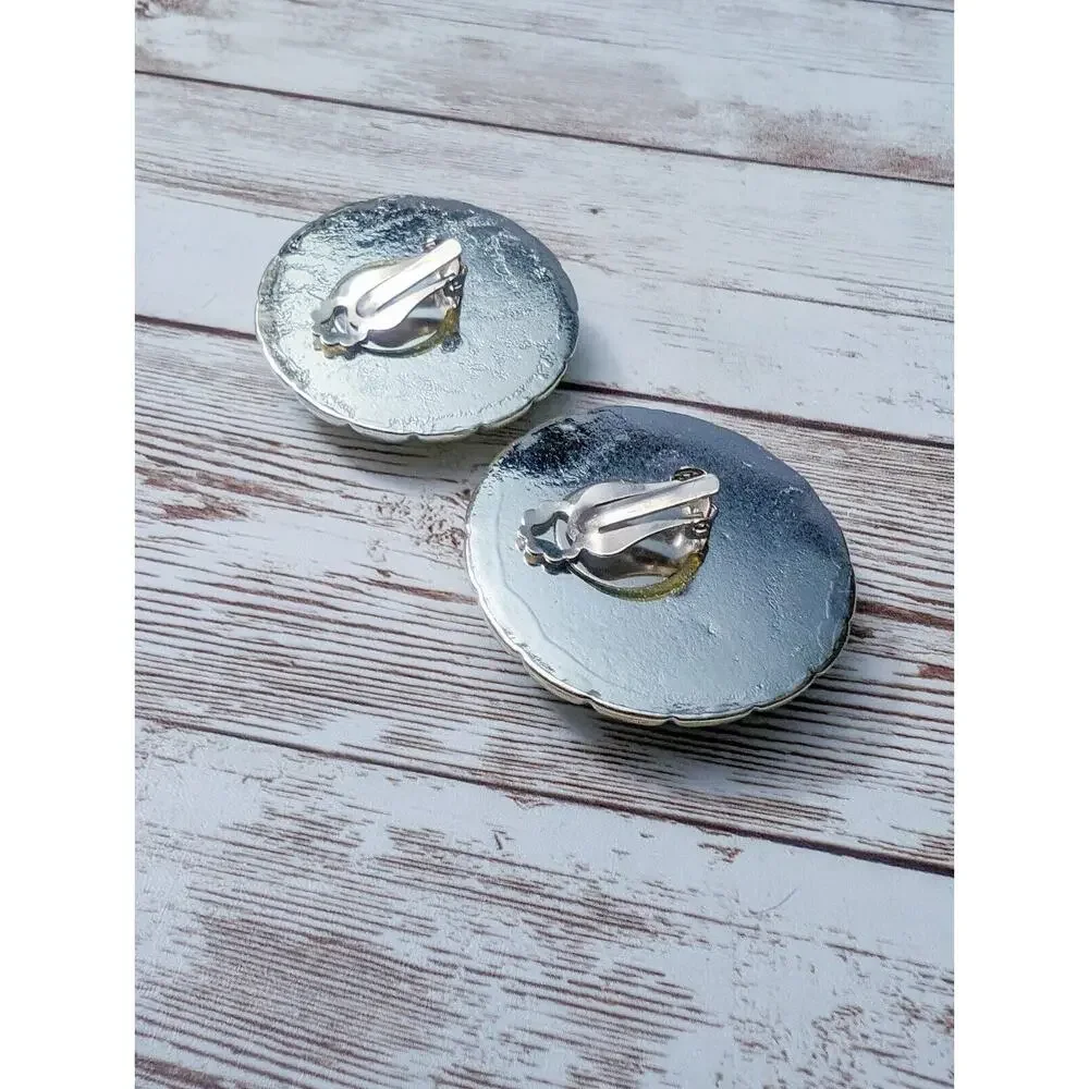 Vintage Clip On Earrings - 1 & 5/8